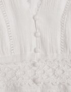 bisou's project Rochie Mini Albă cu Decupaje Ajurate și Bandă Elastică în Talie Raliasa