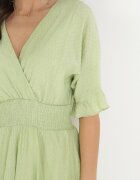bisou's project Rochie Mini Verde cu elastic în talie și Volane Edeane