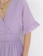 bisou's project Rochie Mov Mini cu Elastic în Talie și Volane Edeane