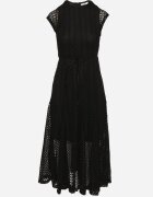 bisou's project Rochie Neagră Evazată cu Model Ajurat și Curea Galindella