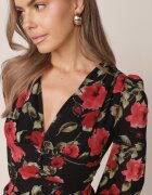 bisou's project Rochie Neagră Mulată cu Drapaj Kassissa