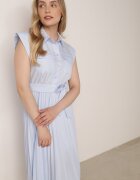 bisou's project Rochie Plisată Albastru deschis cu Bumbac și Curea Lireviere