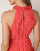 bisou's project Rochie Roșie cu Aplicații Decorative și Decolteu Halter cu Curea Material Dimnatti