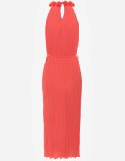 bisou's project Rochie Roșie cu Aplicații Decorative și Decolteu Halter cu Curea Material Dimnatti