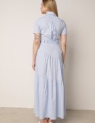 bisou's project Rochie Taliată Albastră din Bumbac în Stil Cămașă cu Imitație de Buzunare Masefia