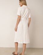 bisou's project Rochie tip cămașă albă din viscoză și in închisă cu nasturi cu cordon textil Fidilla