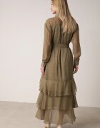 bisou's project Rochie tip cămașă Verde cu Spate Mai Lung și Volane Savandra