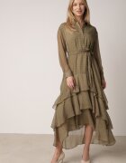 bisou's project Rochie tip cămașă Verde cu Spate Mai Lung și Volane Savandra