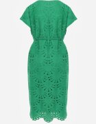 bisou's project Rochie Verde din Bumbac Decorată cu Broderie cu Mânecă Scurtă și Curea din Material Dimisha
