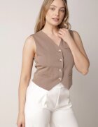 bisou's project Vestă Bej închis de costum cu imitație de buzunare Mawelin