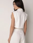 bisou's project Vestă de costum Albă Închisă cu nasture Tiamants