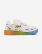 bl&ki Sneakers albi cu închidere cu scai și aplicații Setadwen