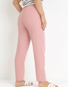 black&fish Pantaloni roz cu elastic în talie și cu craci lungi Jasela