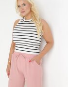 black&fish Pantaloni roz cu elastic în talie și cu craci lungi Jasela