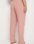 black&fish Pantaloni roz din material cu elastic în talie Airiana