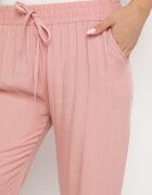 black&fish Pantaloni roz din material cu elastic în talie Airiana