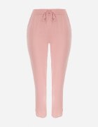 black&fish Pantaloni roz din material cu elastic în talie Airiana