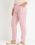 black&fish Pantaloni Roz Florali cu elastic în talie din viscoză Fredise