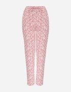 black&fish Pantaloni Roz Florali cu elastic în talie din viscoză Fredise