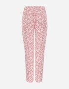 black&fish Pantaloni Roz Florali cu elastic în talie din viscoză Fredise