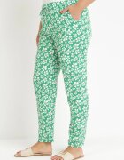 black&fish Pantaloni Verzi Înfloriți cu elastic în talie din viscoză Fredise
