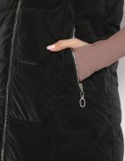black&fish Vestă Neagră cu croi lung matlasată și cu glugă Kerenisa