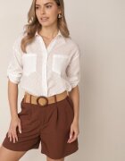bludeise Cămașă oversized din țesătură plumetti cu fir metalic Hepsolea Albă