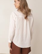 bludeise Cămașă oversized din țesătură plumetti cu fir metalic Hepsolea Albă