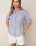 bludeise Cămașă oversized din țesătură plumetti cu fir metalic Hepsolea Albastru deschis