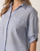 bludeise Cămașă oversized din țesătură plumetti cu fir metalic Hepsolea Albastru deschis