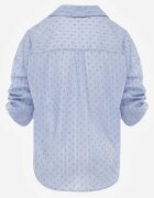bludeise Cămașă oversized din țesătură plumetti cu fir metalic Hepsolea Albastru deschis