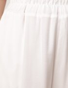 bludeise Pantaloni Albi Largi din Viscoză cu Talie Înaltă Rissalie