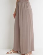 bludeise Pantaloni bej închis Largi cu elastic în talie Agate