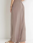 bludeise Pantaloni bej închis Largi cu elastic în talie Agate