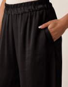 bludeise Pantaloni Largi Negri din Viscoză cu Talie Înaltă Rissalie