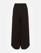 bludeise Pantaloni Largi Negri din Viscoză cu Talie Înaltă Rissalie