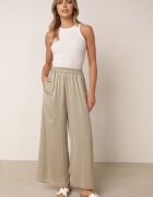 bludeise Pantaloni Largi Verde deschis din Viscoză cu Talie Înaltă Rissalie