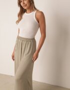 bludeise Pantaloni Largi Verde deschis din Viscoză cu Talie Înaltă Rissalie