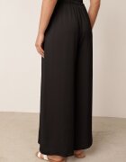 bludeise Pantaloni Negri Largi cu Elastic în Talie Agate
