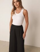 bludeise Pantaloni Negri Largi cu Elastic în Talie Agate