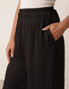 bludeise Pantaloni Negri Largi cu Elastic în Talie Agate