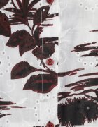 bludeise Rochie-cămașă din bumbac cu imprimeu vegetal și curea tip cravată Kallenea Bordo
