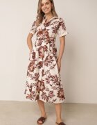 bludeise Rochie-cămașă din țesătură de bumbac cu broderie cu model floral Karicea Maro