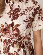 bludeise Rochie-cămașă din țesătură de bumbac cu broderie cu model floral Karicea Maro