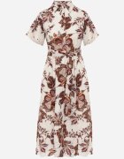 bludeise Rochie-cămașă din țesătură de bumbac cu broderie cu model floral Karicea Maro