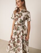 bludeise Rochie-cămașă din țesătură de bumbac cu broderie cu model floral Karicea Verde