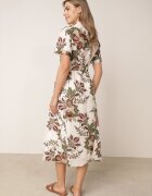 bludeise Rochie-cămașă din țesătură de bumbac cu broderie cu model floral Karicea Verde