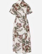 bludeise Rochie-cămașă din țesătură de bumbac cu broderie cu model floral Karicea Verde