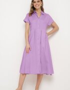bludeise Rochie cămașă Mov cu In și Vâscoză Ircilla