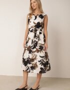 bludeise Rochie din bumbac ajurată cu imprimeu floral și cu centură tip cravată Taeraria Maro
